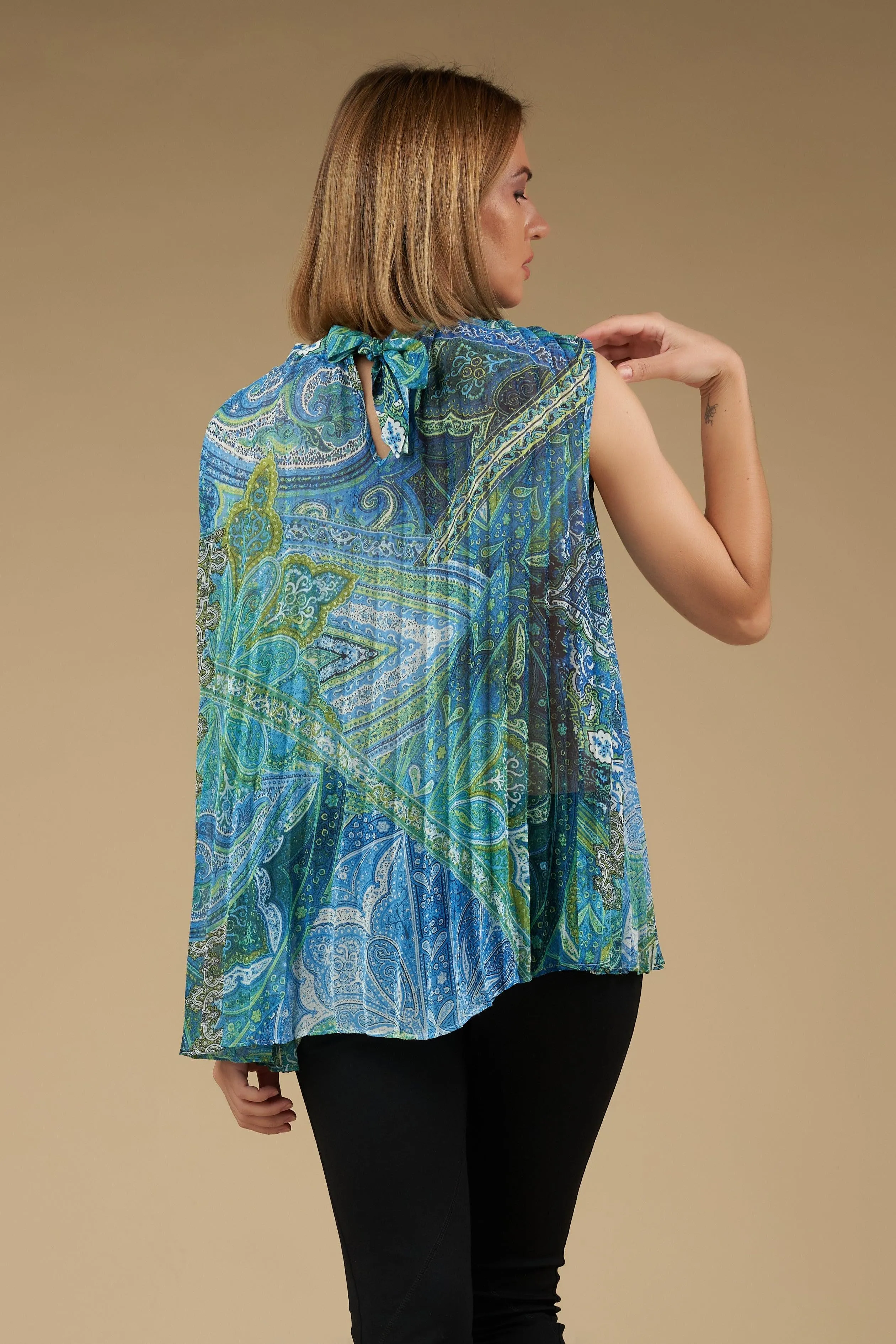 Pleated Mozaic Top