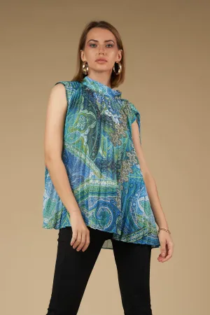 Pleated Mozaic Top