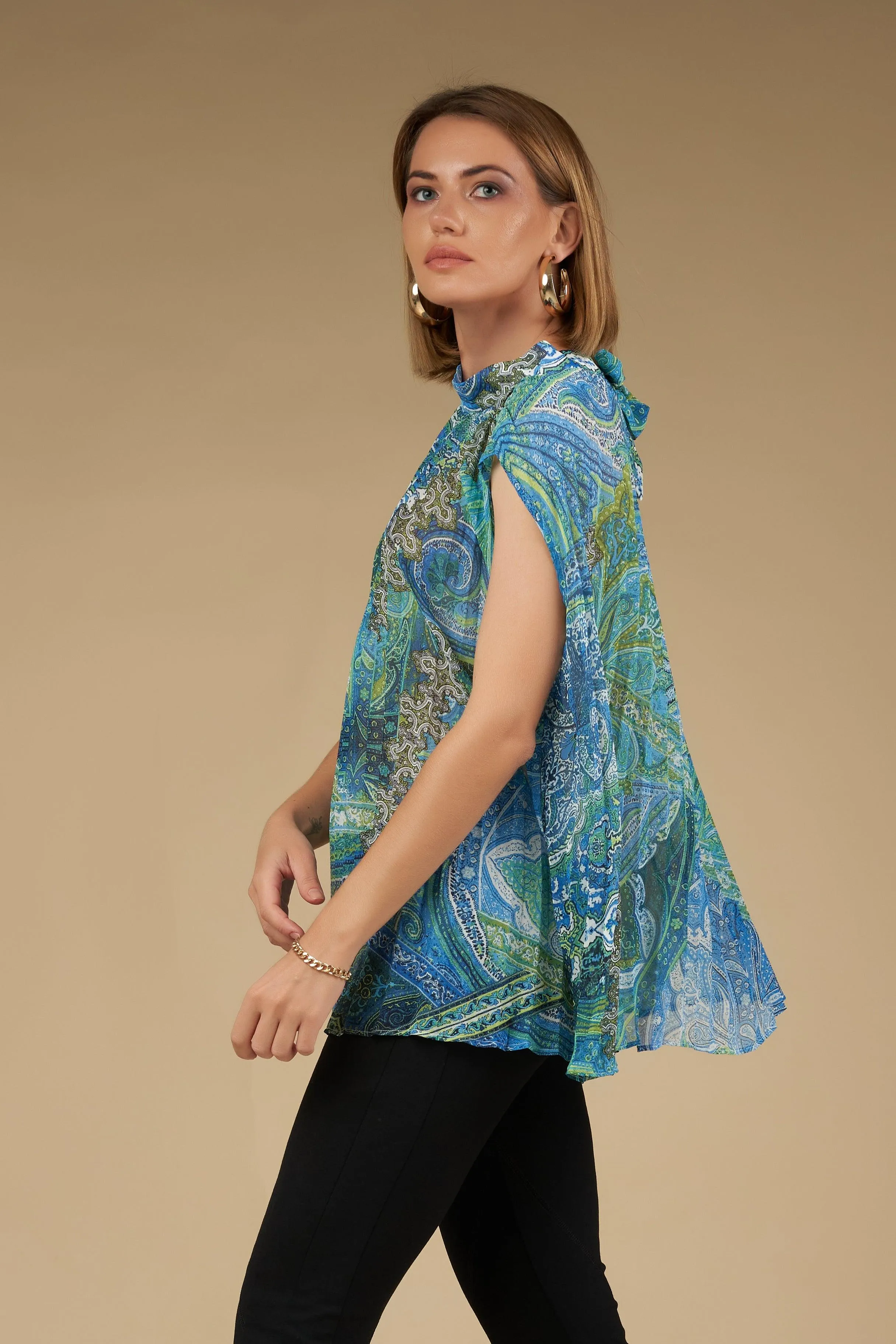 Pleated Mozaic Top
