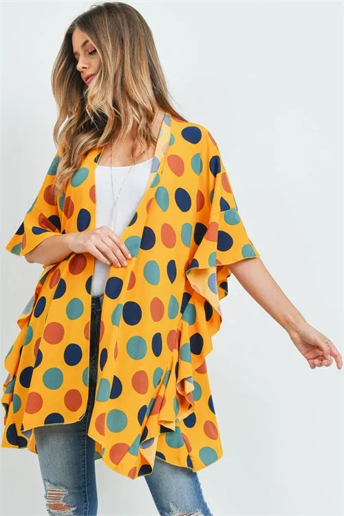 POLKA DOT RUFFLE KIMONO