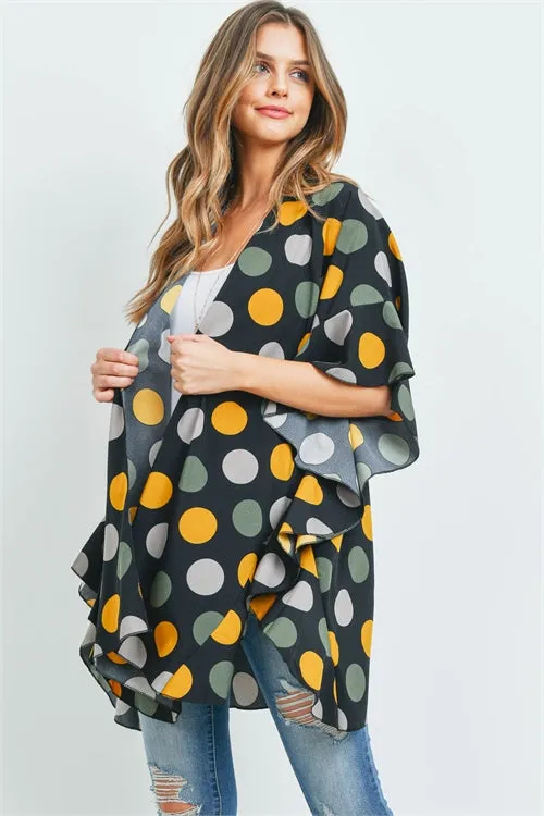 POLKA DOT RUFFLE KIMONO