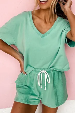 PREORDER! ETA 4/4 Mint For Summer Fun Tee and Drawstring Shorts Set **SHIPPING EXPECTED TO BEGIN ON DATE 4/4**