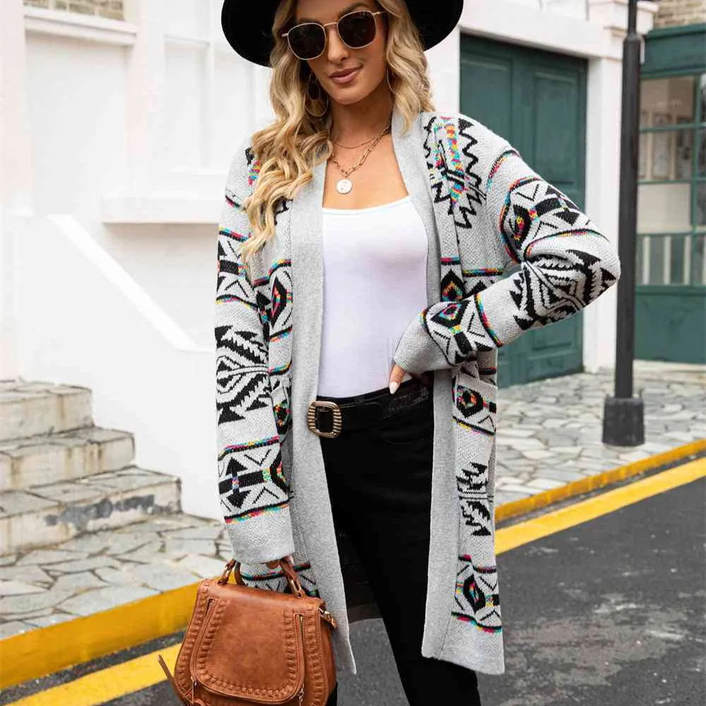 Printed Native American Cardigan