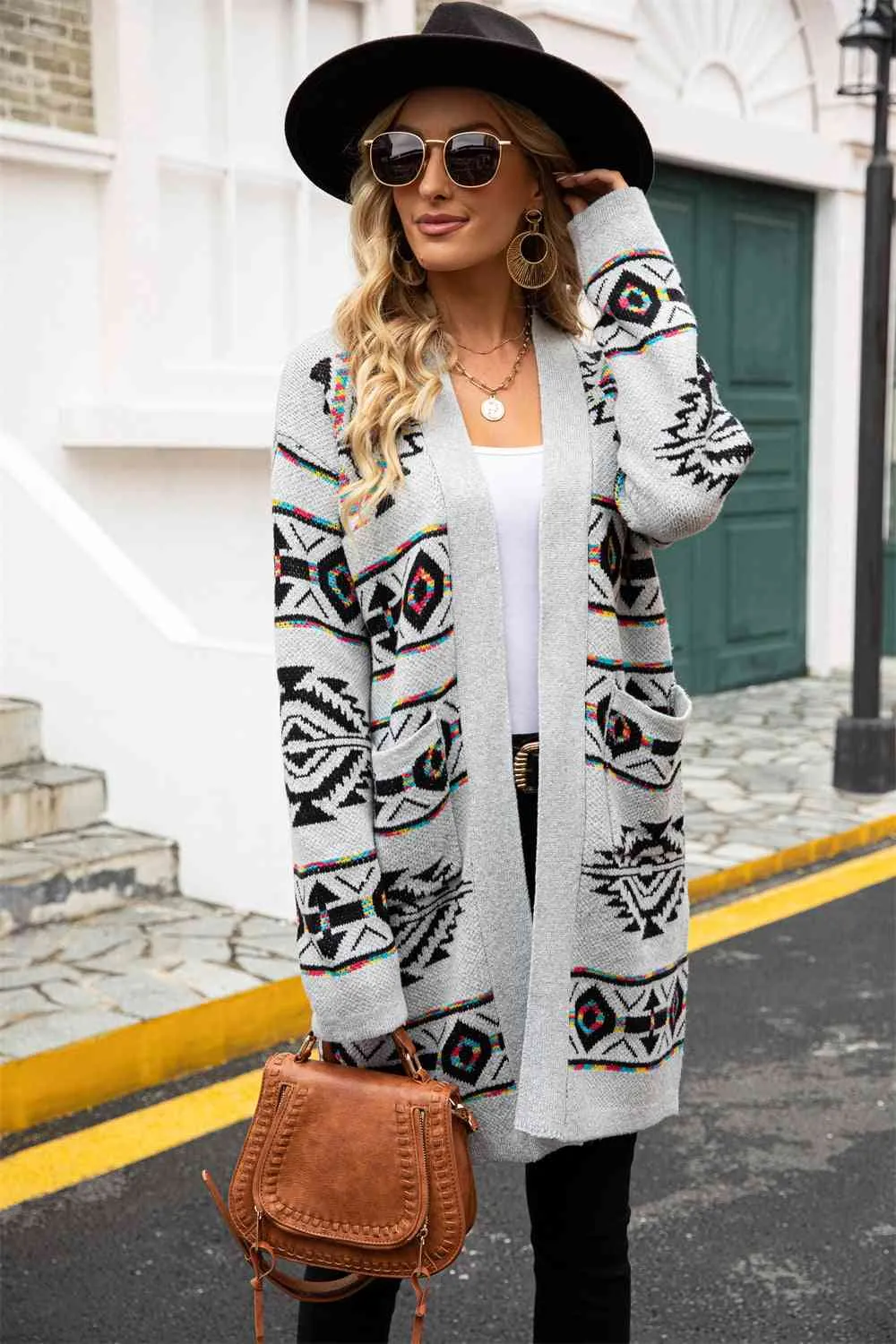 Printed Native American Cardigan