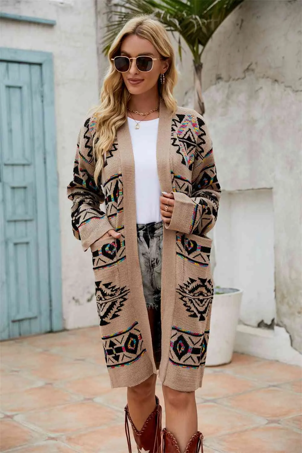Printed Native American Cardigan
