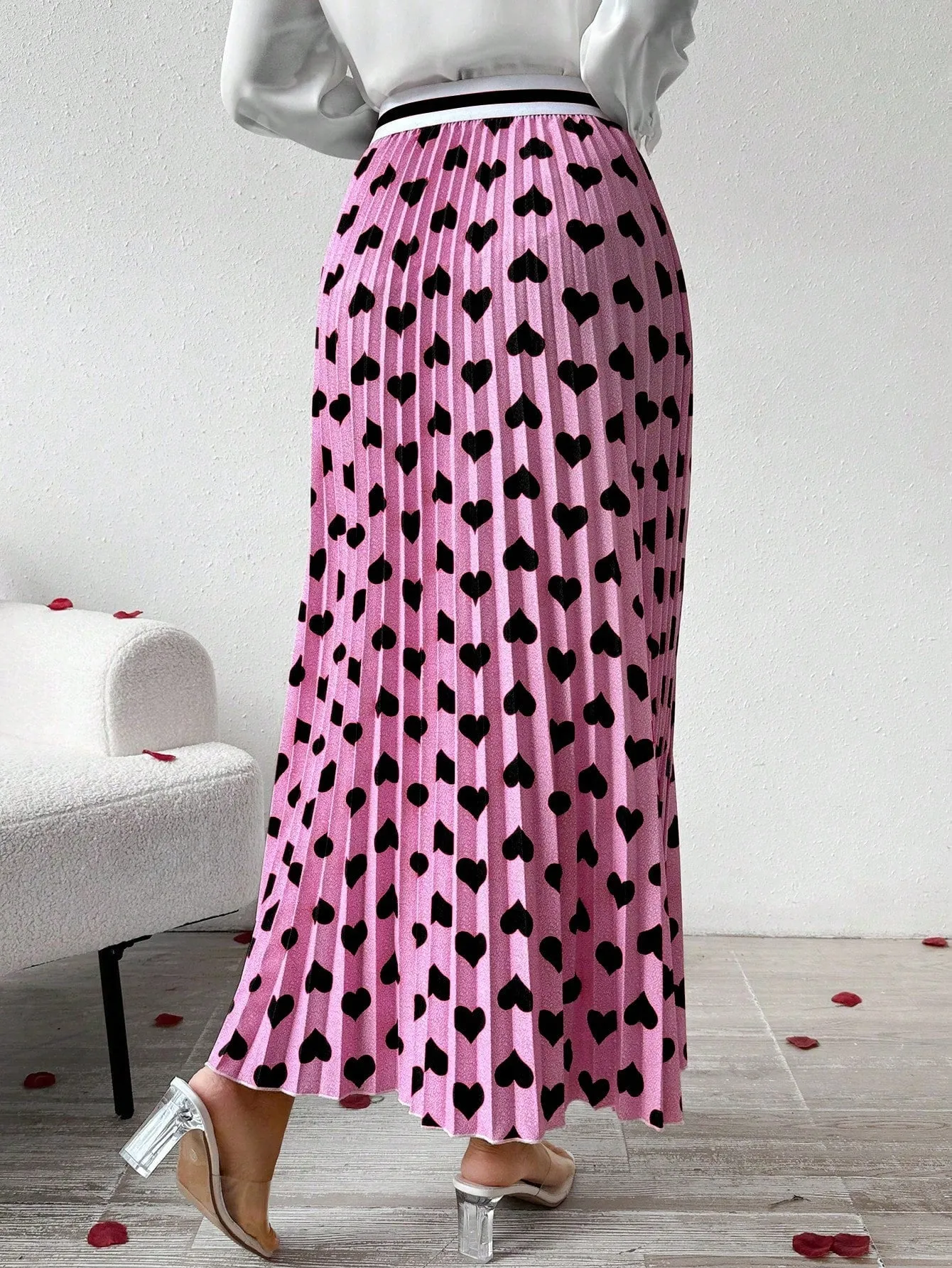 Privé Women's Printed Pleated Midi Skirt