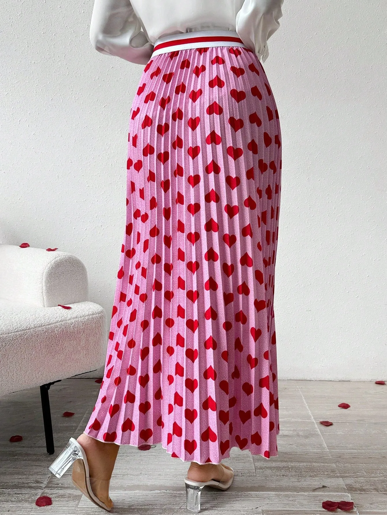 Privé Women's Printed Pleated Midi Skirt