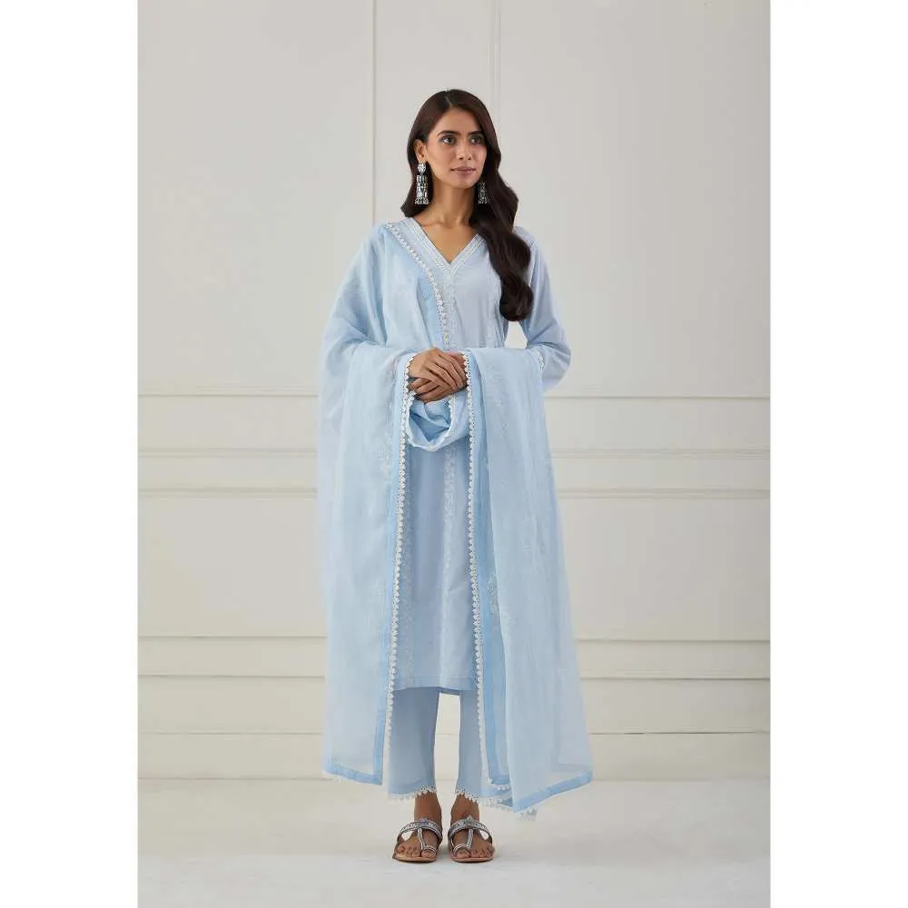 Priya Chaudhary Powder Blue Embroidery Kurta