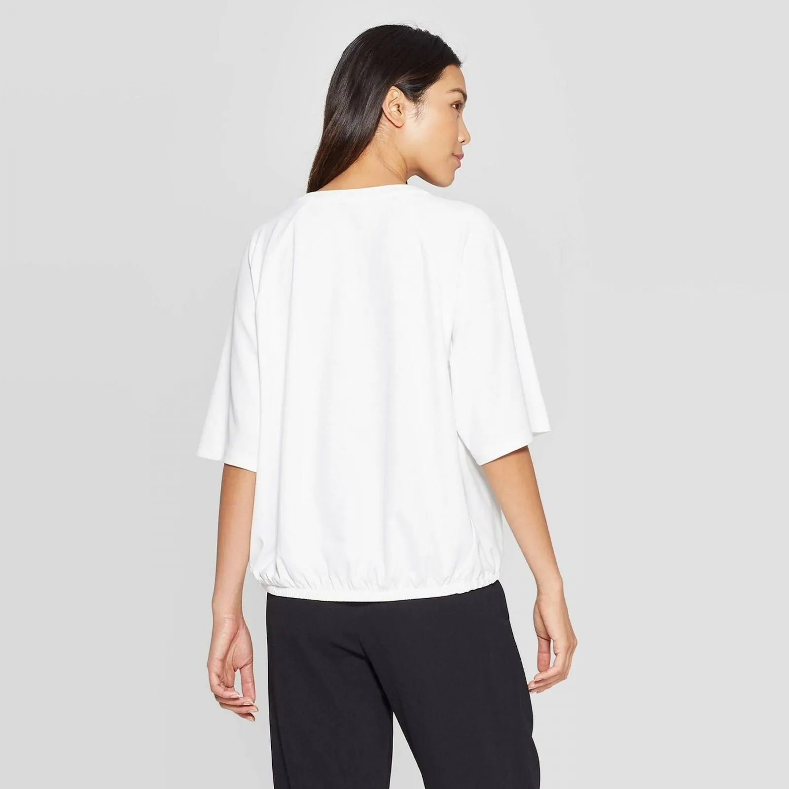 Prologue Women's Elbow Sleeve Crewneck Blouse