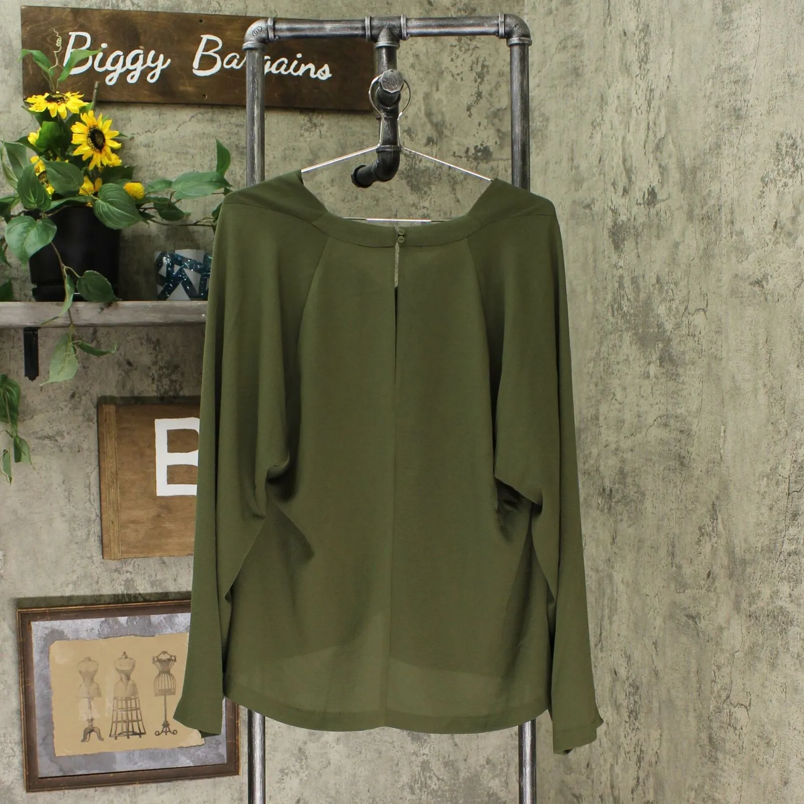 Prologue Women's Raglan Long Sleeve V-Neck Twist Front Blouse