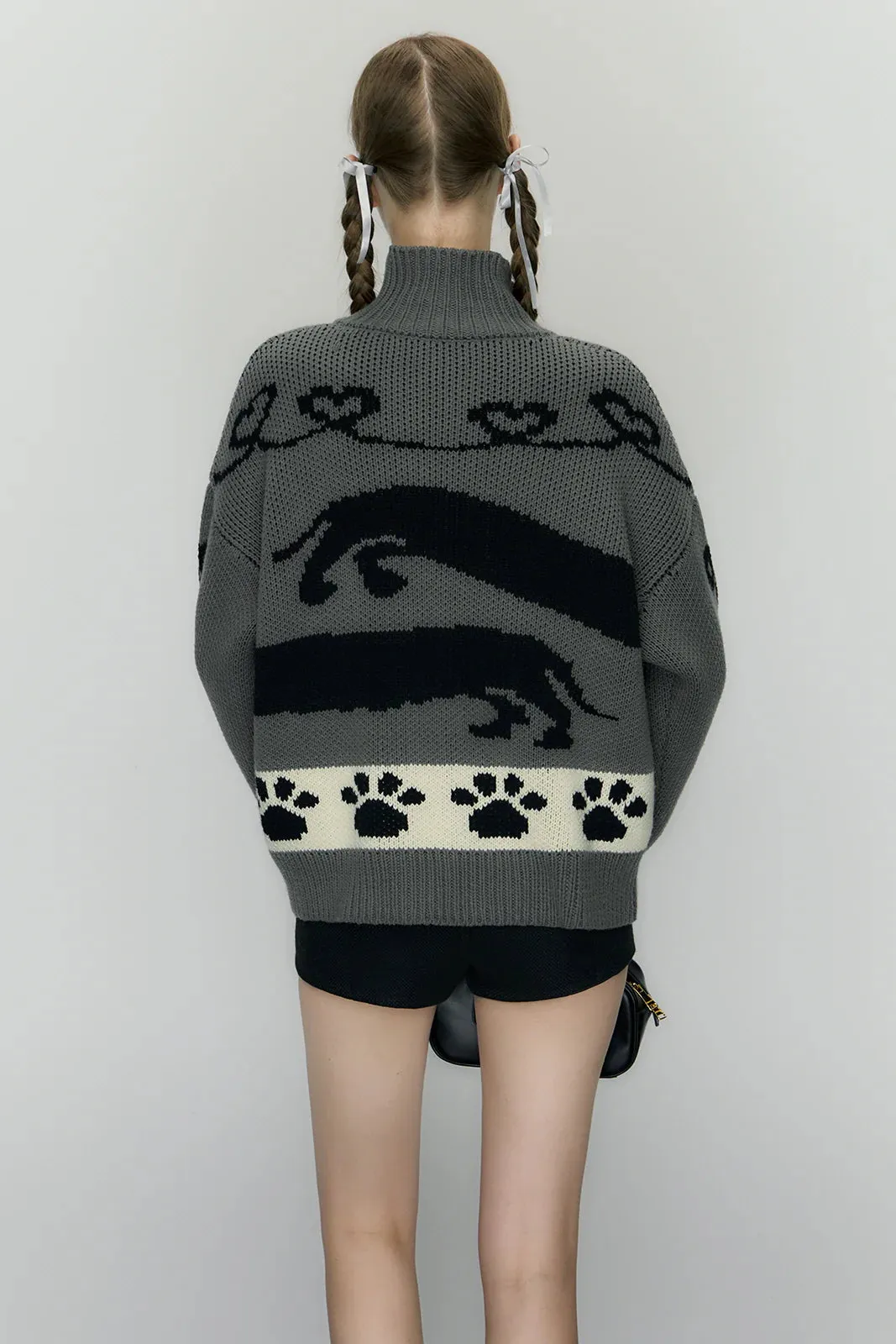 Puppy Knitted Cardigan Sweater