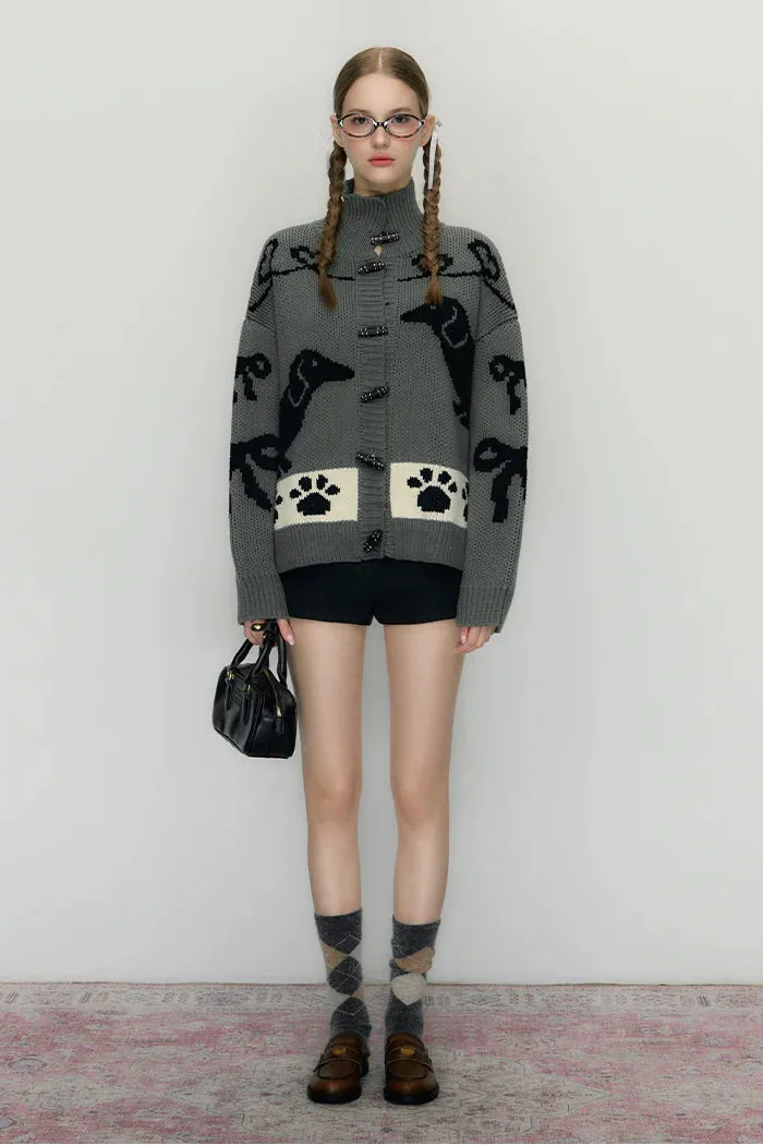 Puppy Knitted Cardigan Sweater