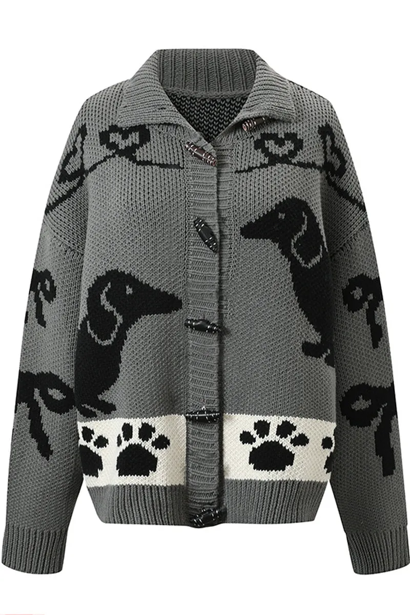 Puppy Knitted Cardigan Sweater