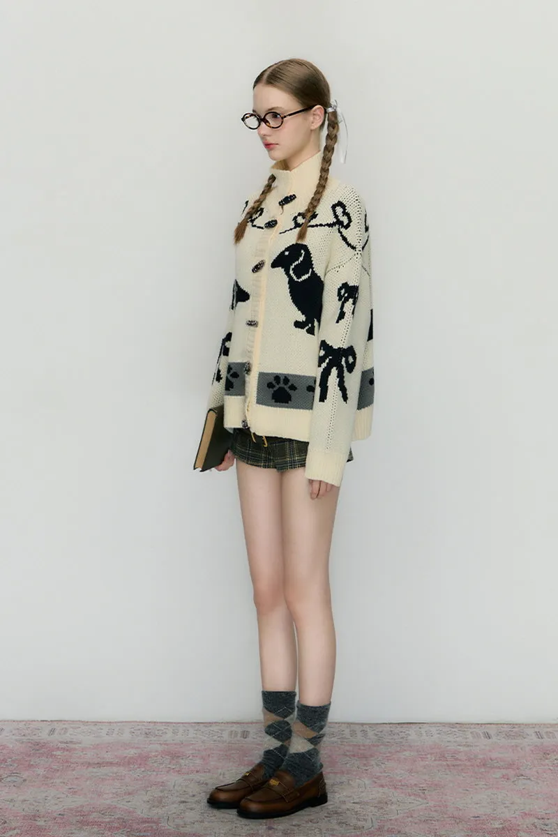 Puppy Knitted Cardigan Sweater