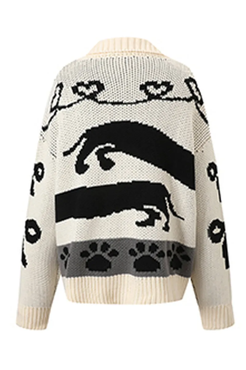 Puppy Knitted Cardigan Sweater