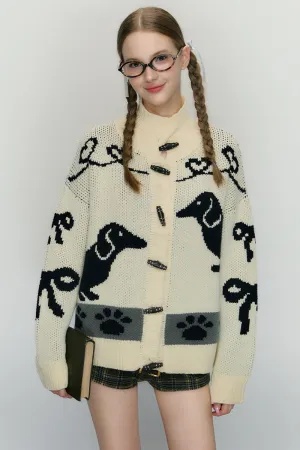 Puppy Knitted Cardigan Sweater