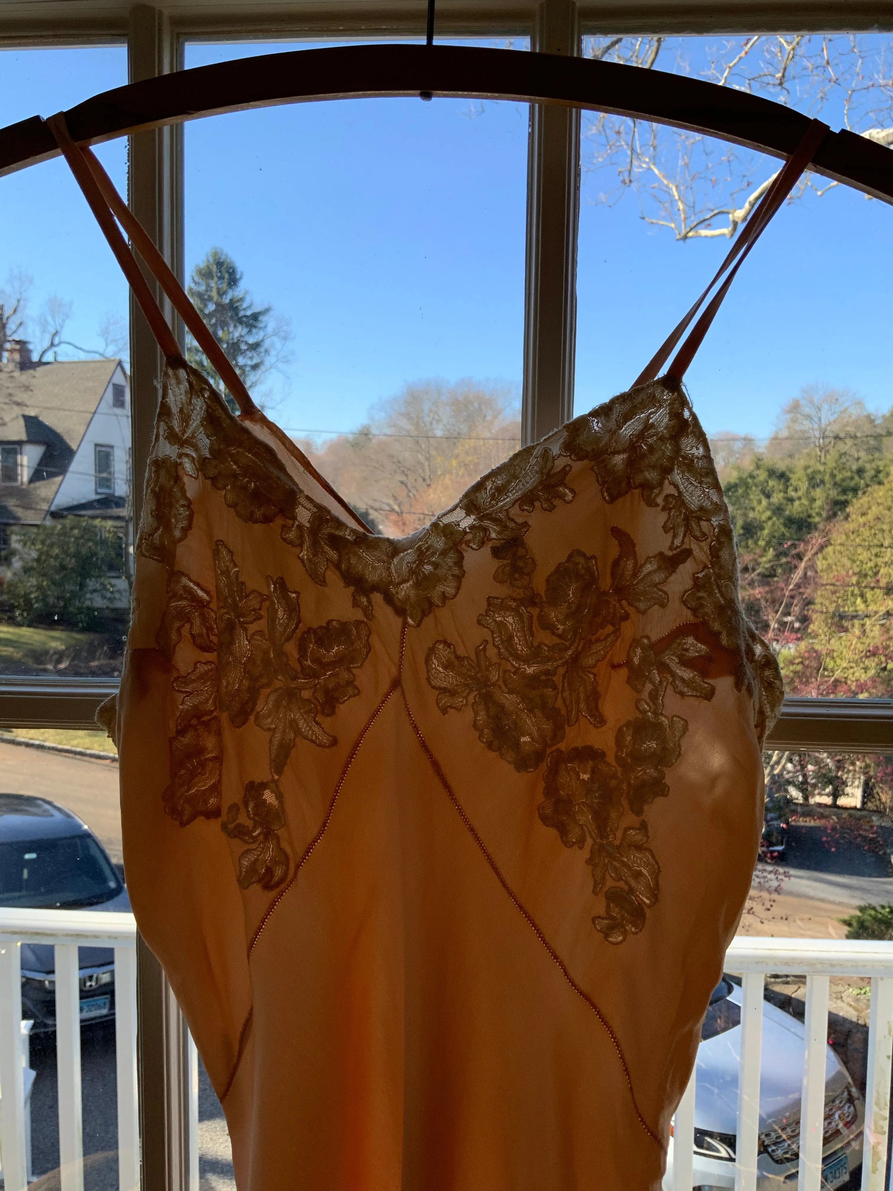 Pure Silk Lace Slip Dress - 50s - 50S