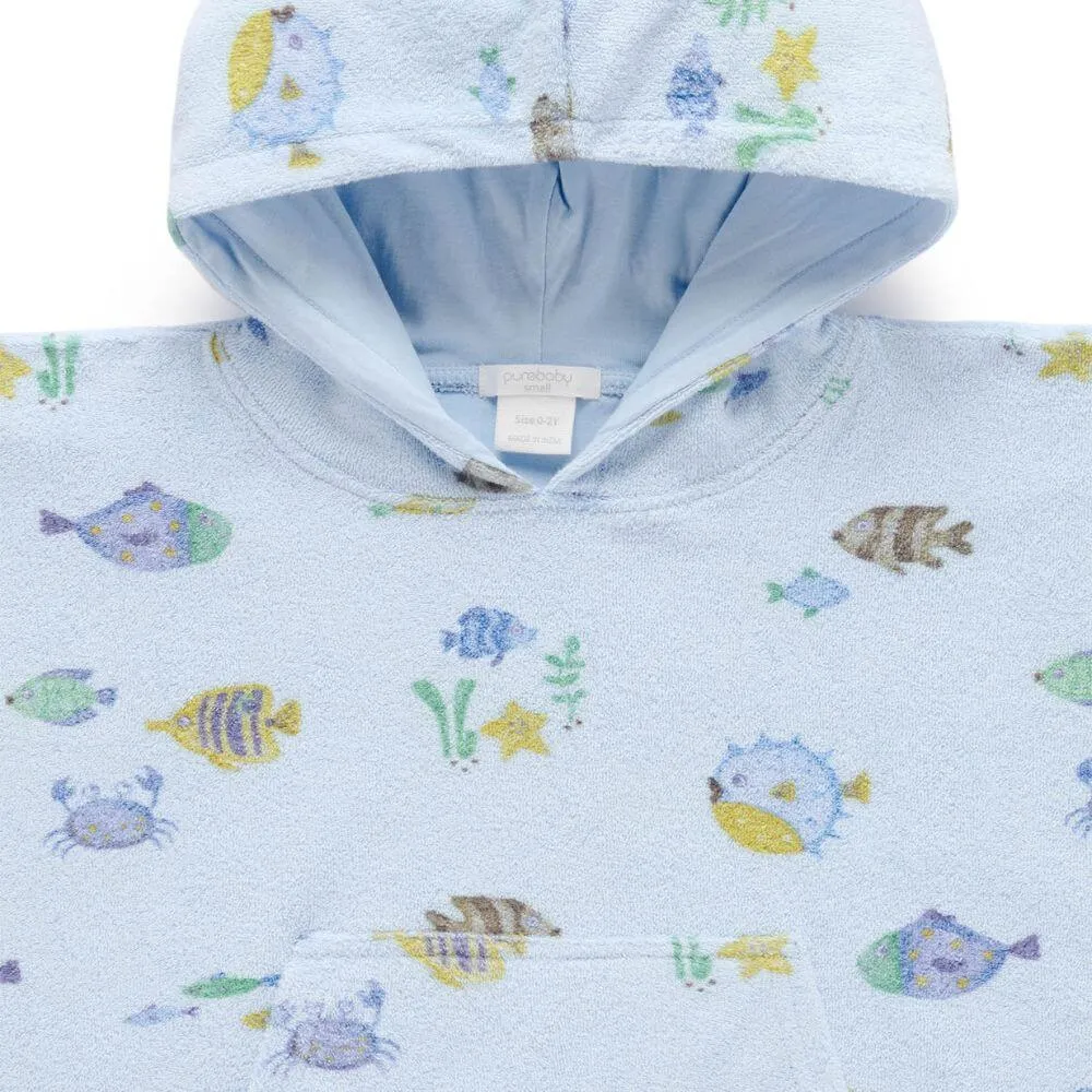 Purebaby Fishie Towelling Poncho
