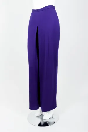 Purple Knit Inverted Pleat Pant