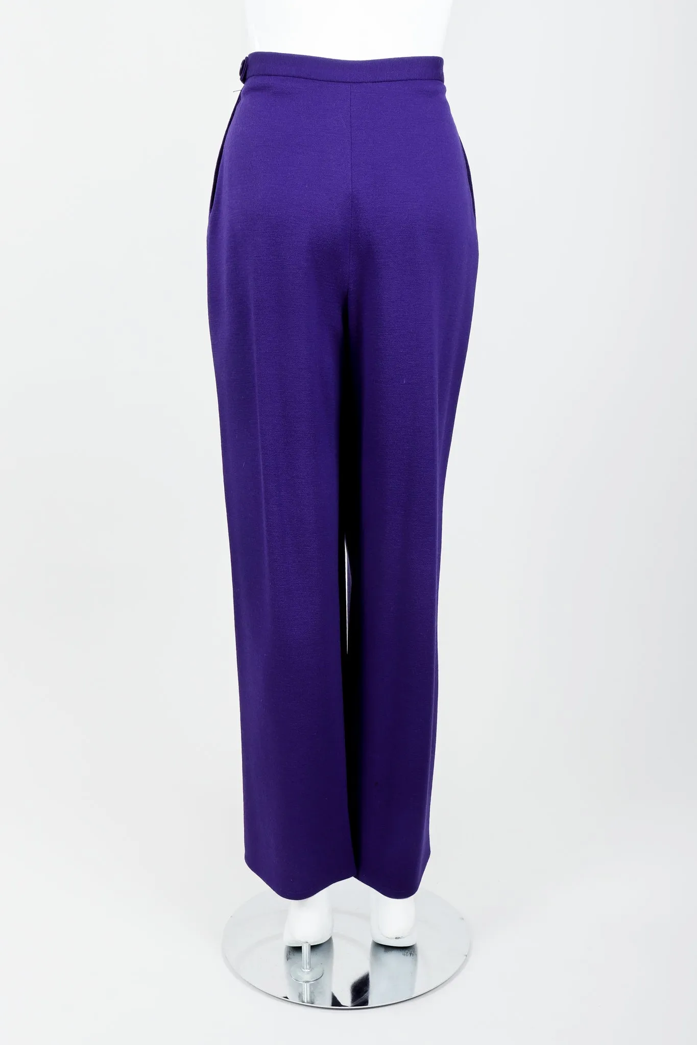 Purple Knit Inverted Pleat Pant