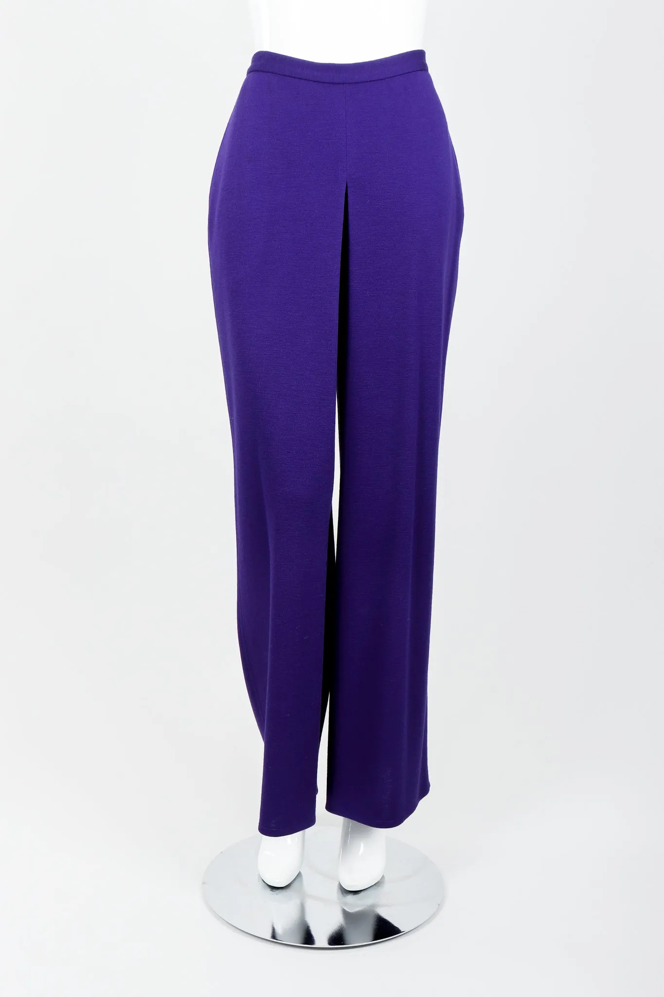 Purple Knit Inverted Pleat Pant