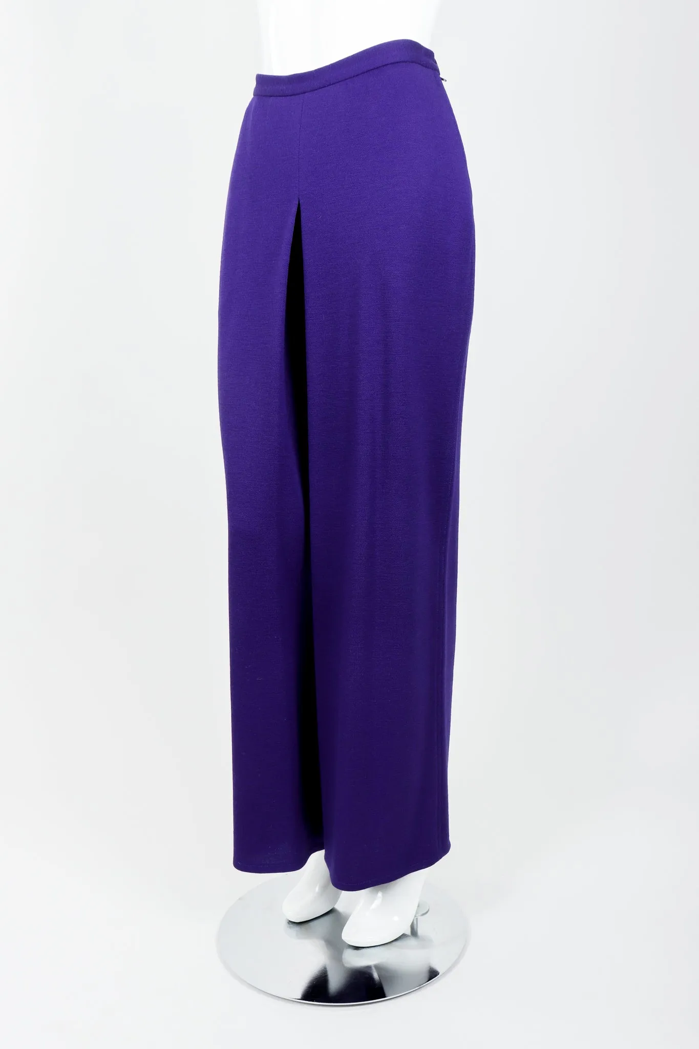 Purple Knit Inverted Pleat Pant