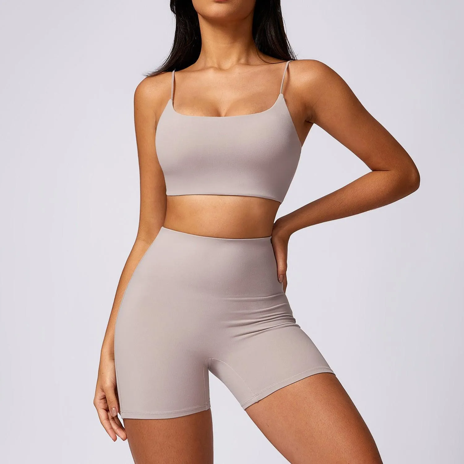 Quick Drying Workout Outfit - Brushed Tight-Fit Activewear for Running & Fitness