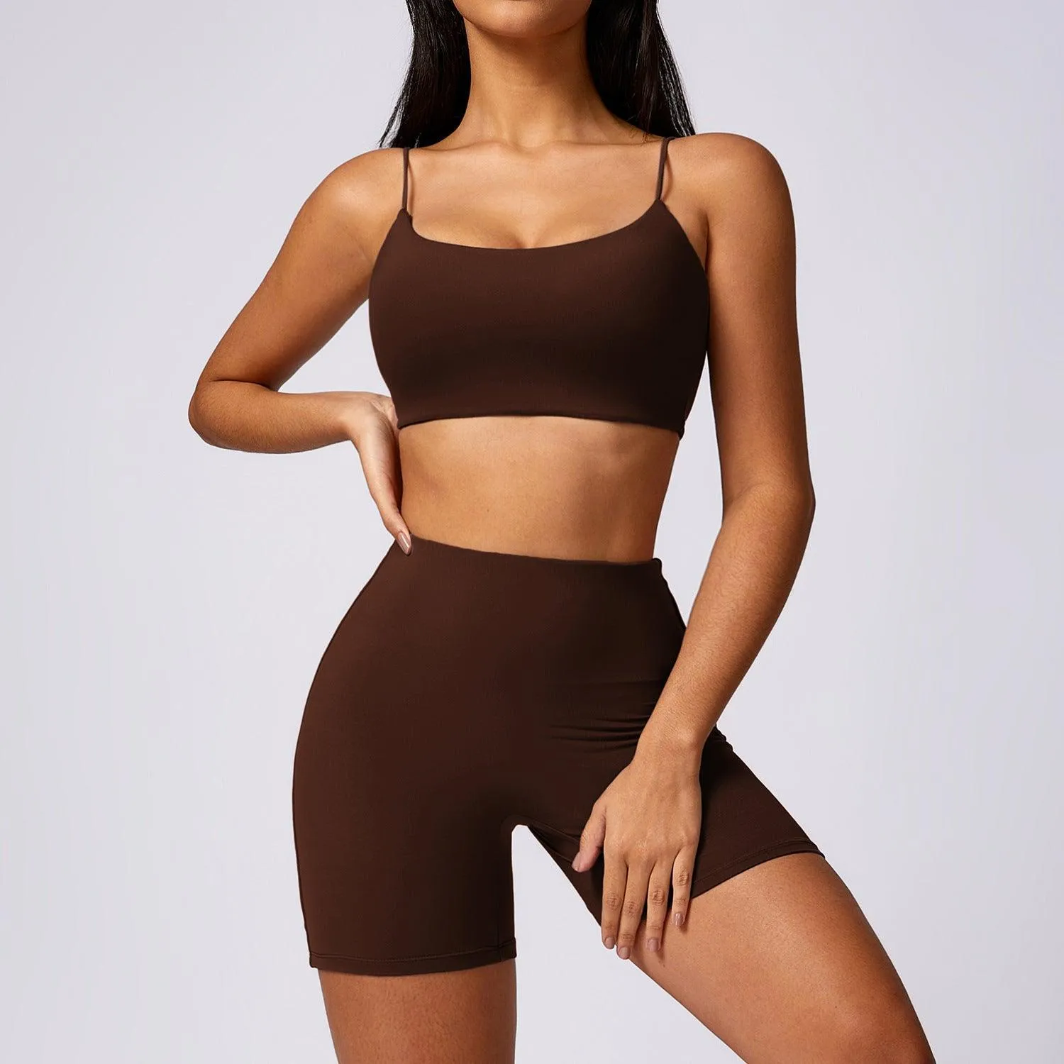Quick Drying Workout Outfit - Brushed Tight-Fit Activewear for Running & Fitness