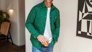 Quilted Shacket In Green
