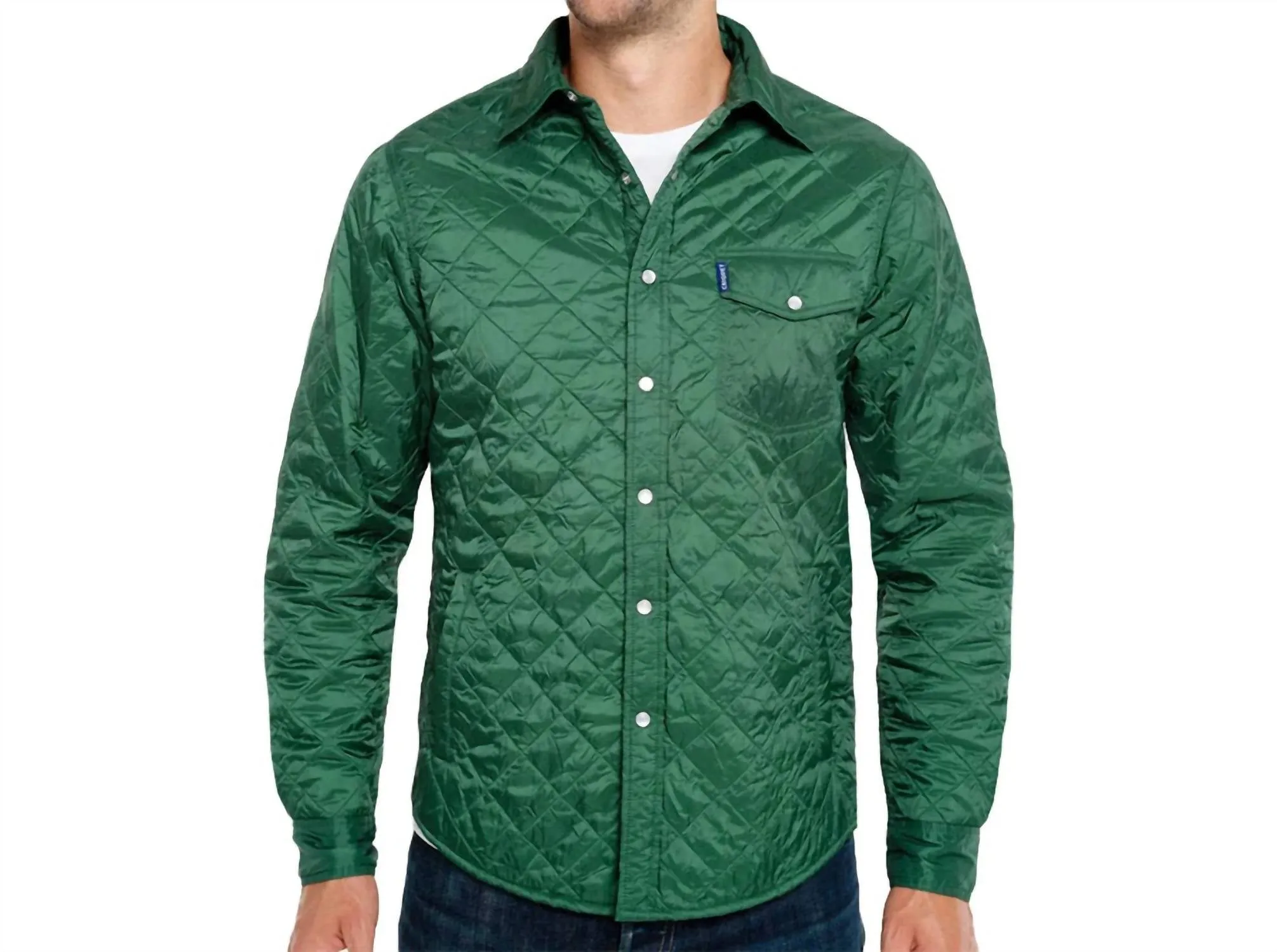 Quilted Shacket In Green