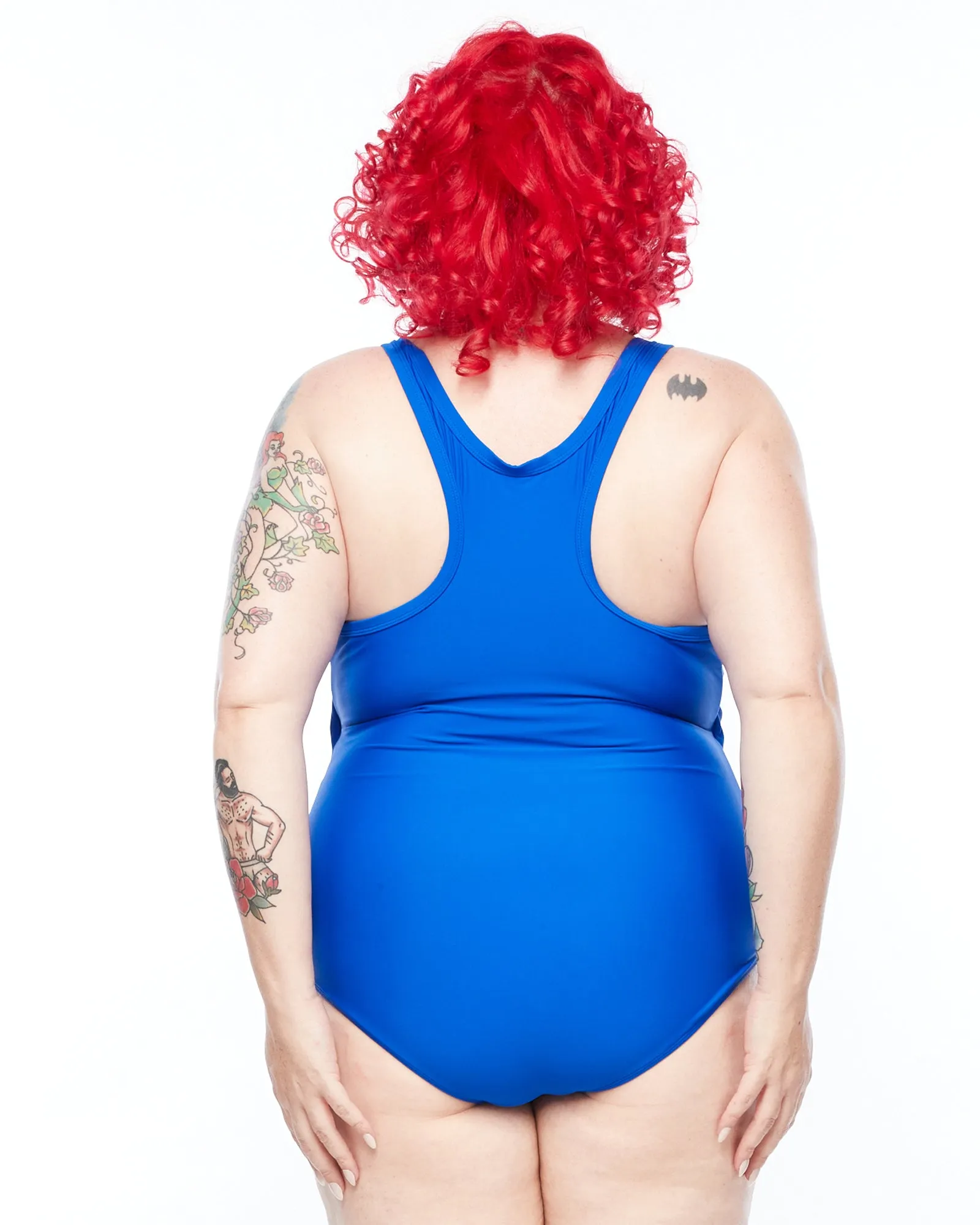 Racer Back Swimsuit Zip - Blue
