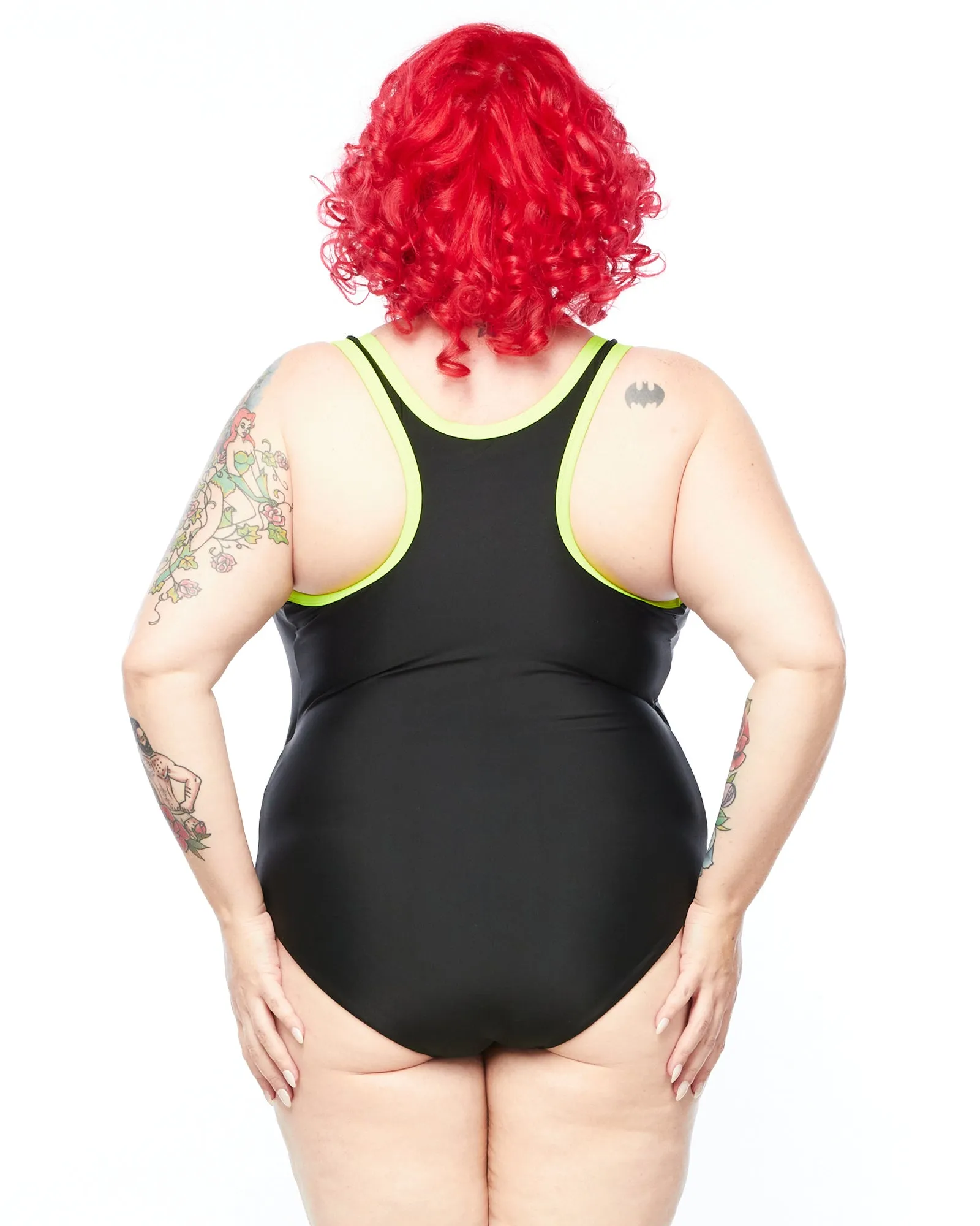 Racer Back Swimsuit Zip (E-G) - Neo Yellow Trim