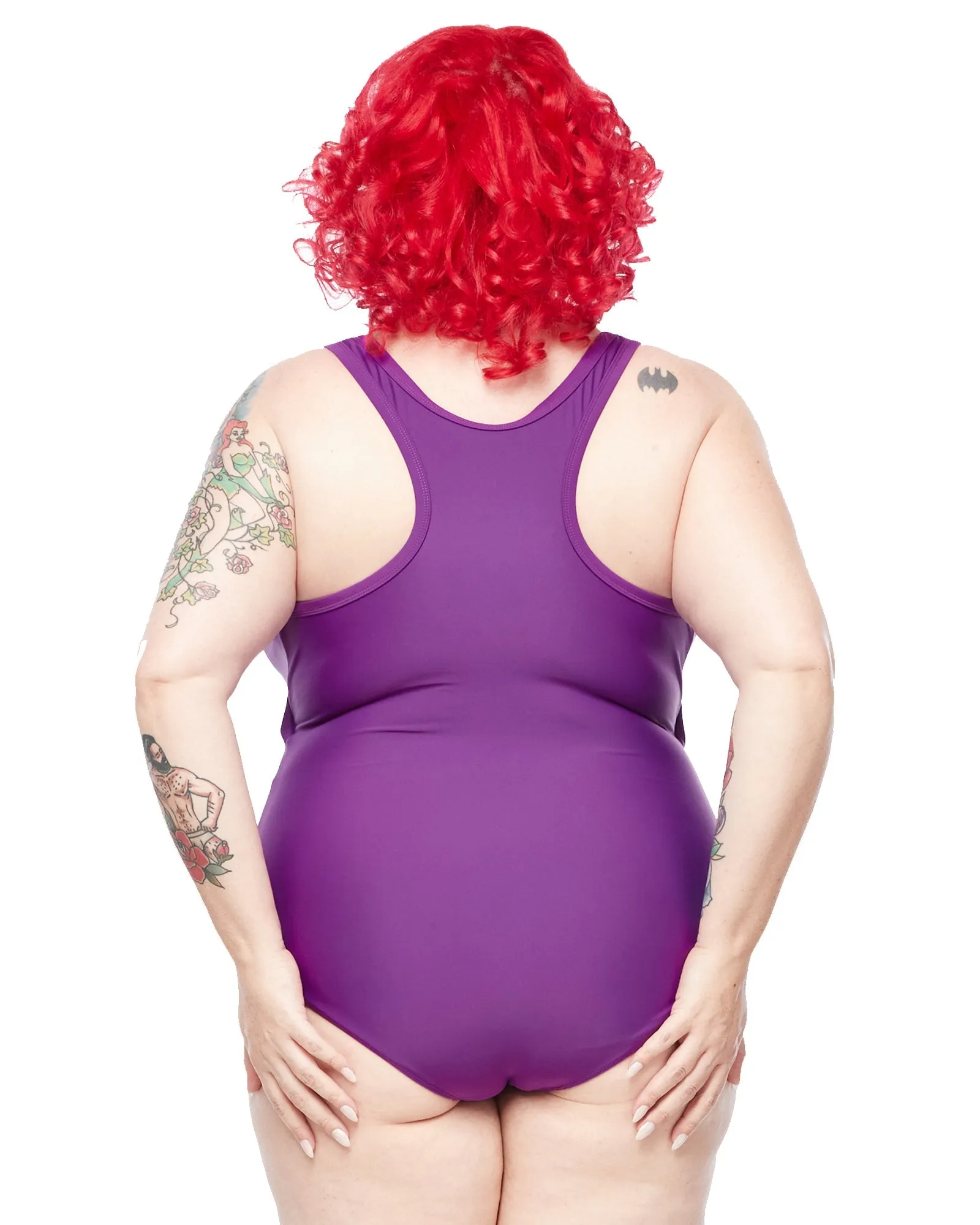 Racer Back Swimsuit Zip - Purple