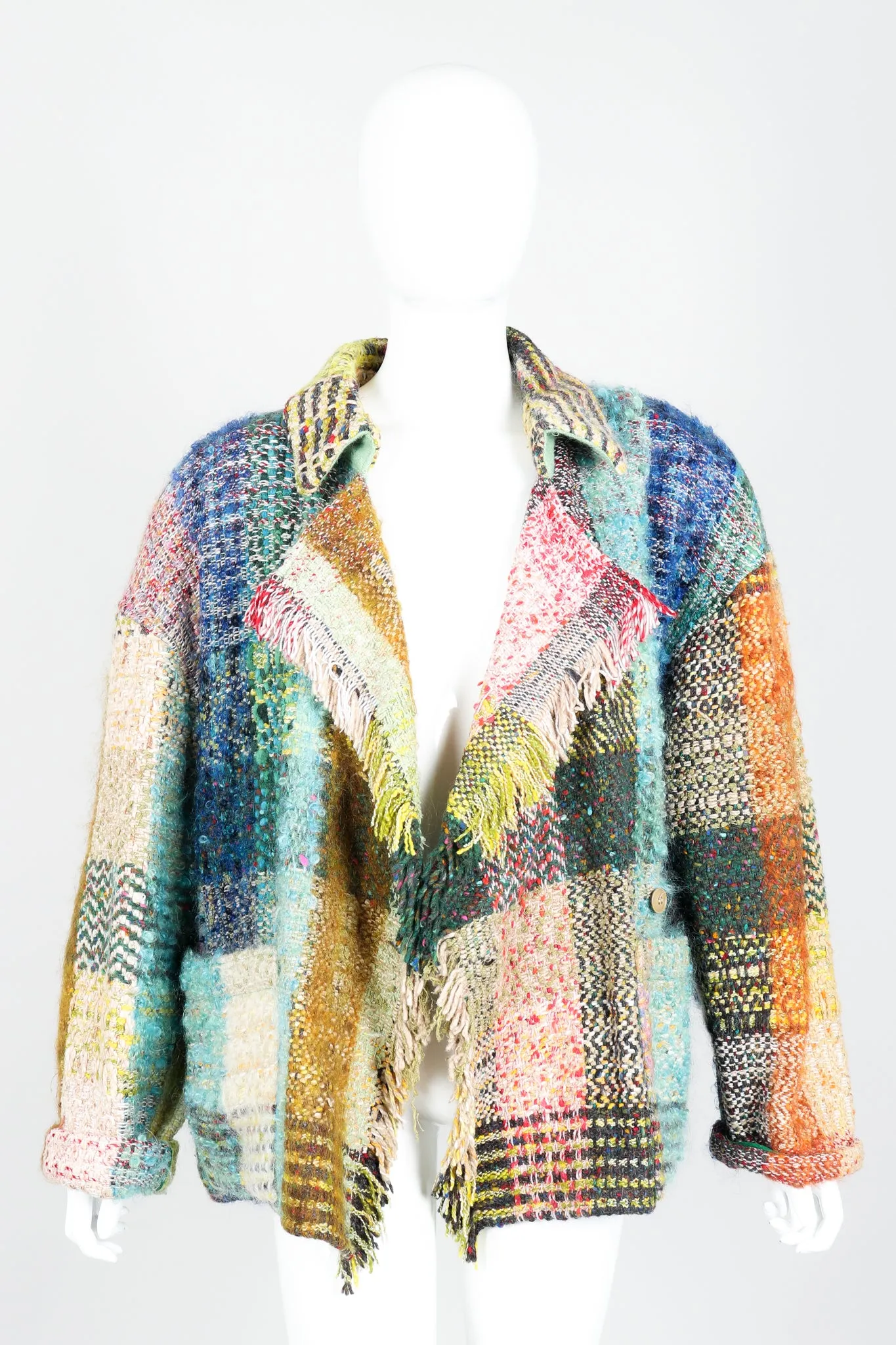 Rainbow Tweed Blanket Jacket