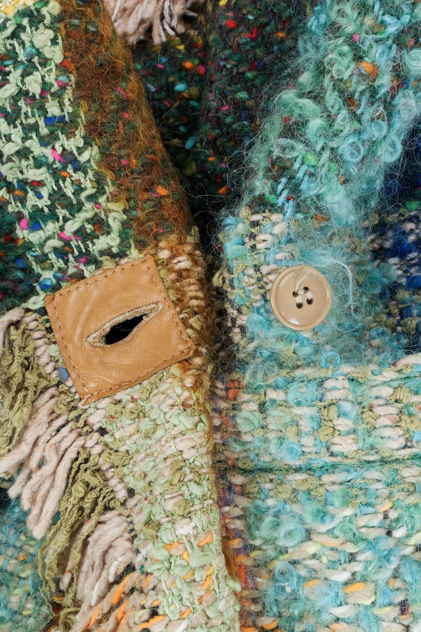 Rainbow Tweed Blanket Jacket