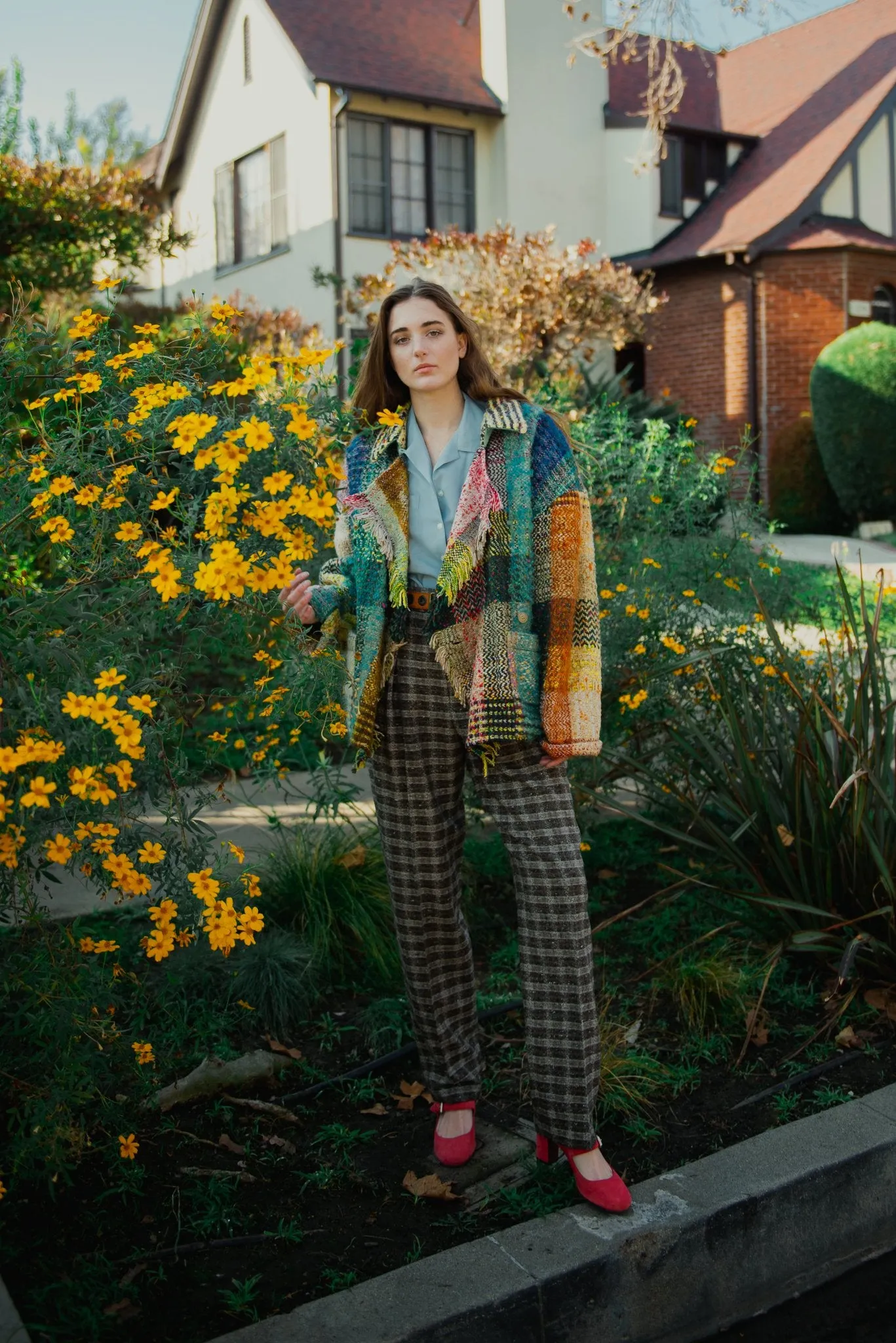 Rainbow Tweed Blanket Jacket