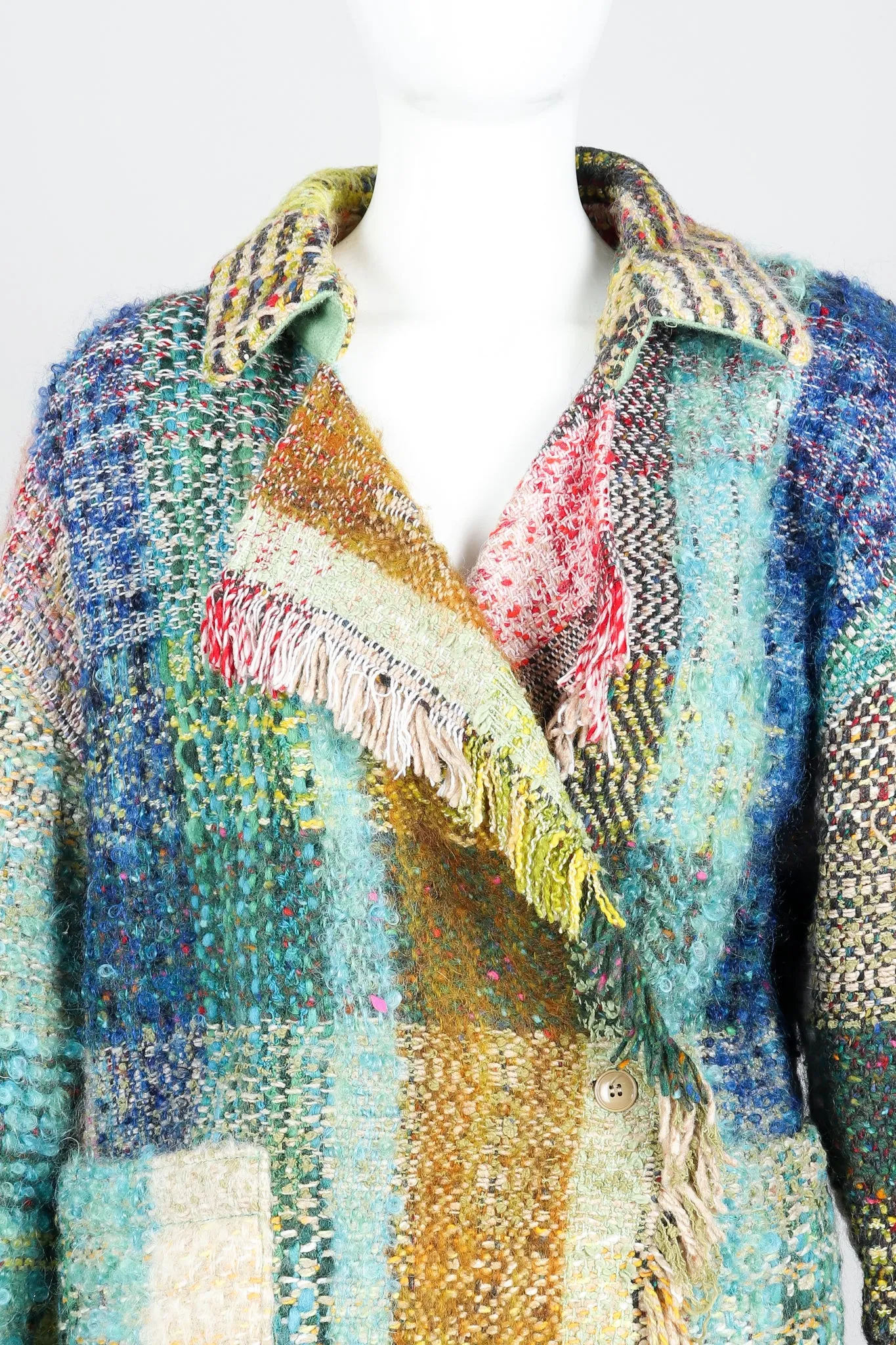 Rainbow Tweed Blanket Jacket