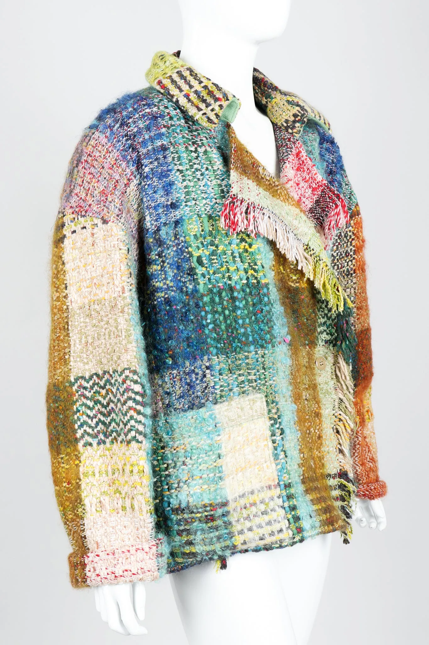 Rainbow Tweed Blanket Jacket