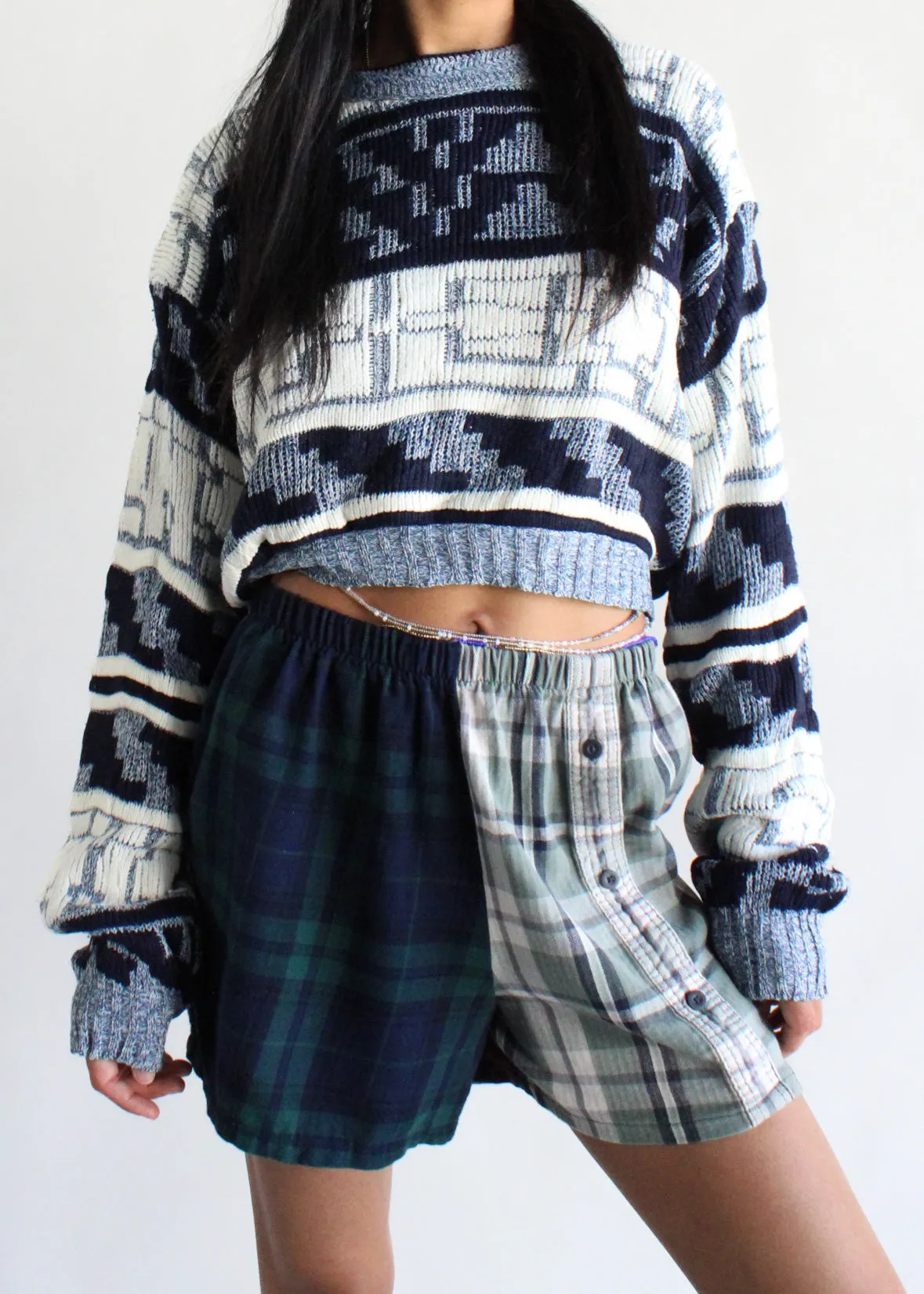 RCYCLD Cropped Knit Sweater