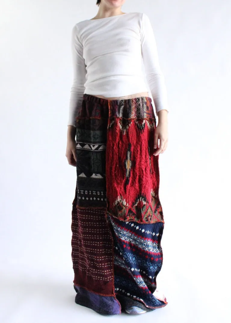 RCYCLD Knit Sweater Pieced Maxi Skirt