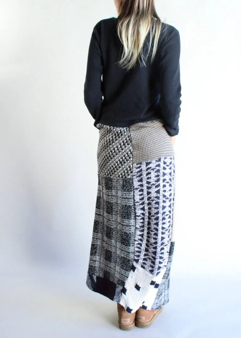 RCYCLD Knit Sweater Pieced Maxi Skirt