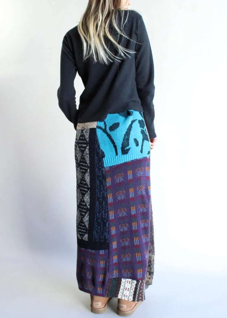RCYCLD Knit Sweater Pieced Maxi Skirt