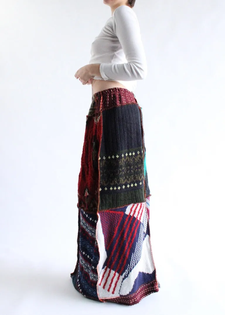 RCYCLD Knit Sweater Pieced Maxi Skirt
