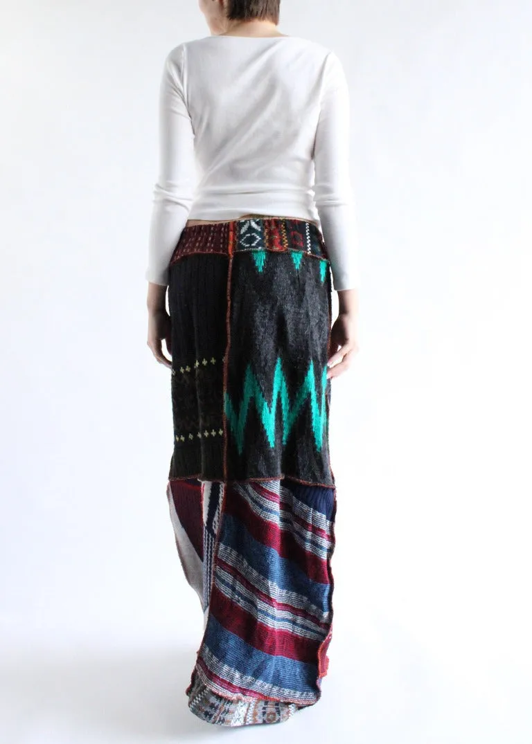 RCYCLD Knit Sweater Pieced Maxi Skirt