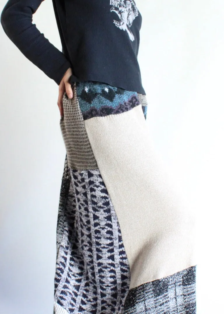 RCYCLD Knit Sweater Pieced Maxi Skirt