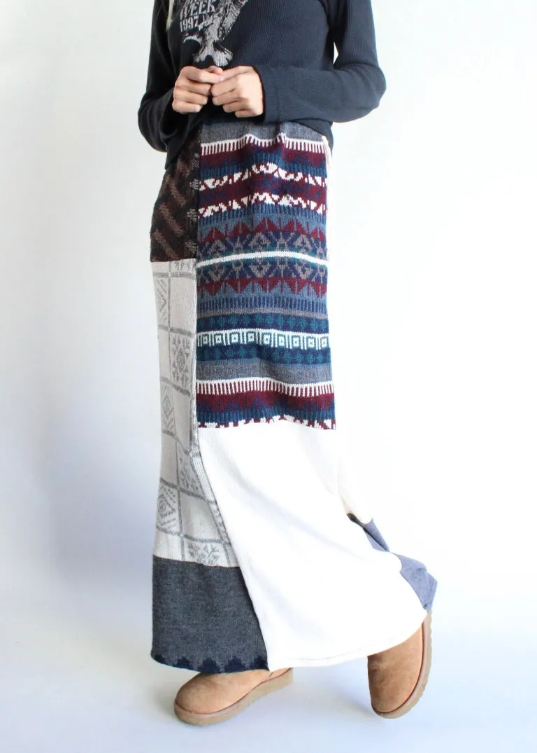 RCYCLD Knit Sweater Pieced Maxi Skirt