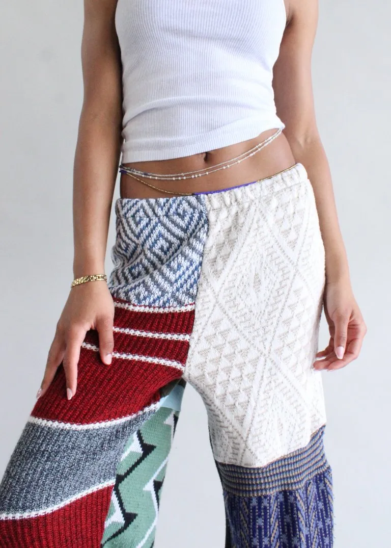 RCYCLD Knit Sweater Pieced Pants