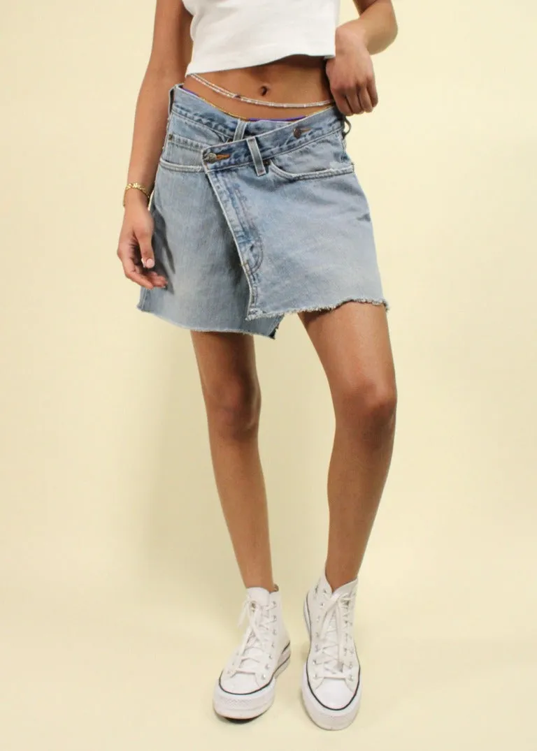 RCYCLD Levi's Cross Closure Denim Skirt
