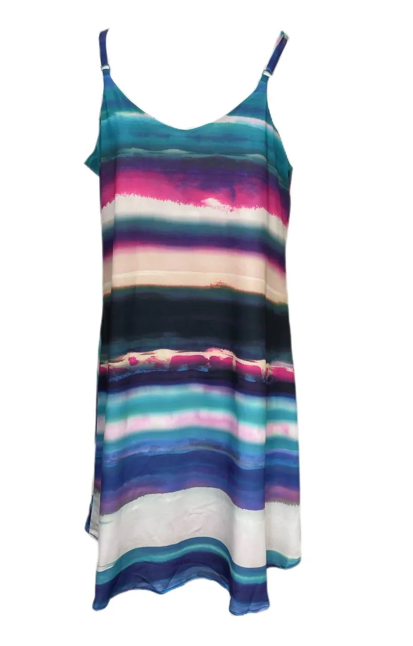 Rebel Women's Plus Watercolor Brushstrok Swim Dress Size 1X NWT