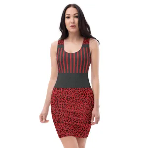 Red and Black Cheetah - Printed Dress
